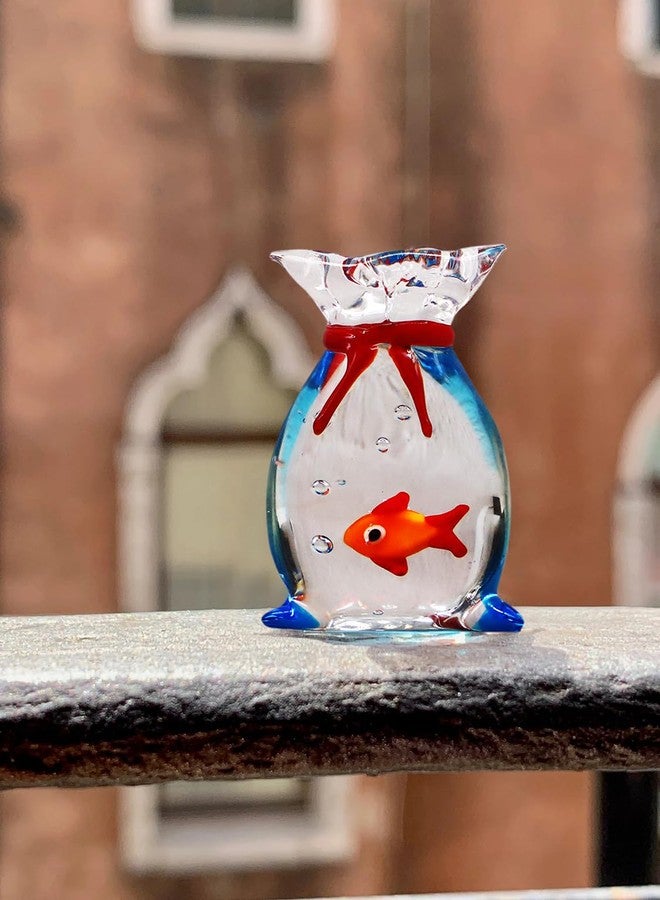 RillyRellow Miniature Glass Goldfish, Tiny Goldfish in a Bag, Dollhouse Glass Red Fish Figurine, for Aquarium Fish Ornament, Dollhouse Miniature DIY, Seaworld Ocean Lover (1PCS) - Image 5